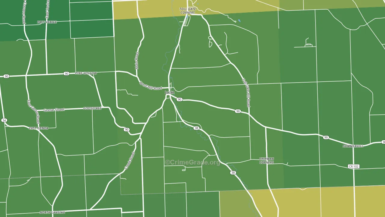 Locke, NY Map of Vandalism Rates