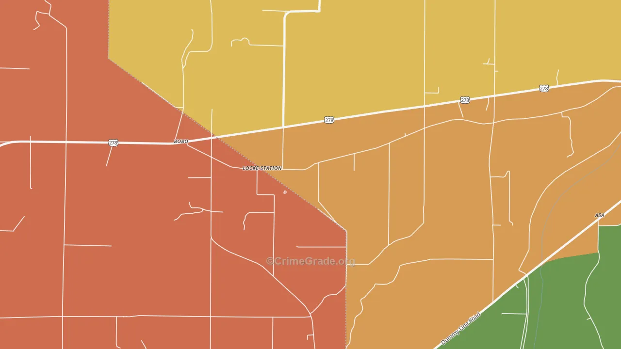 Locke Station, MS Map of Vandalism Rates