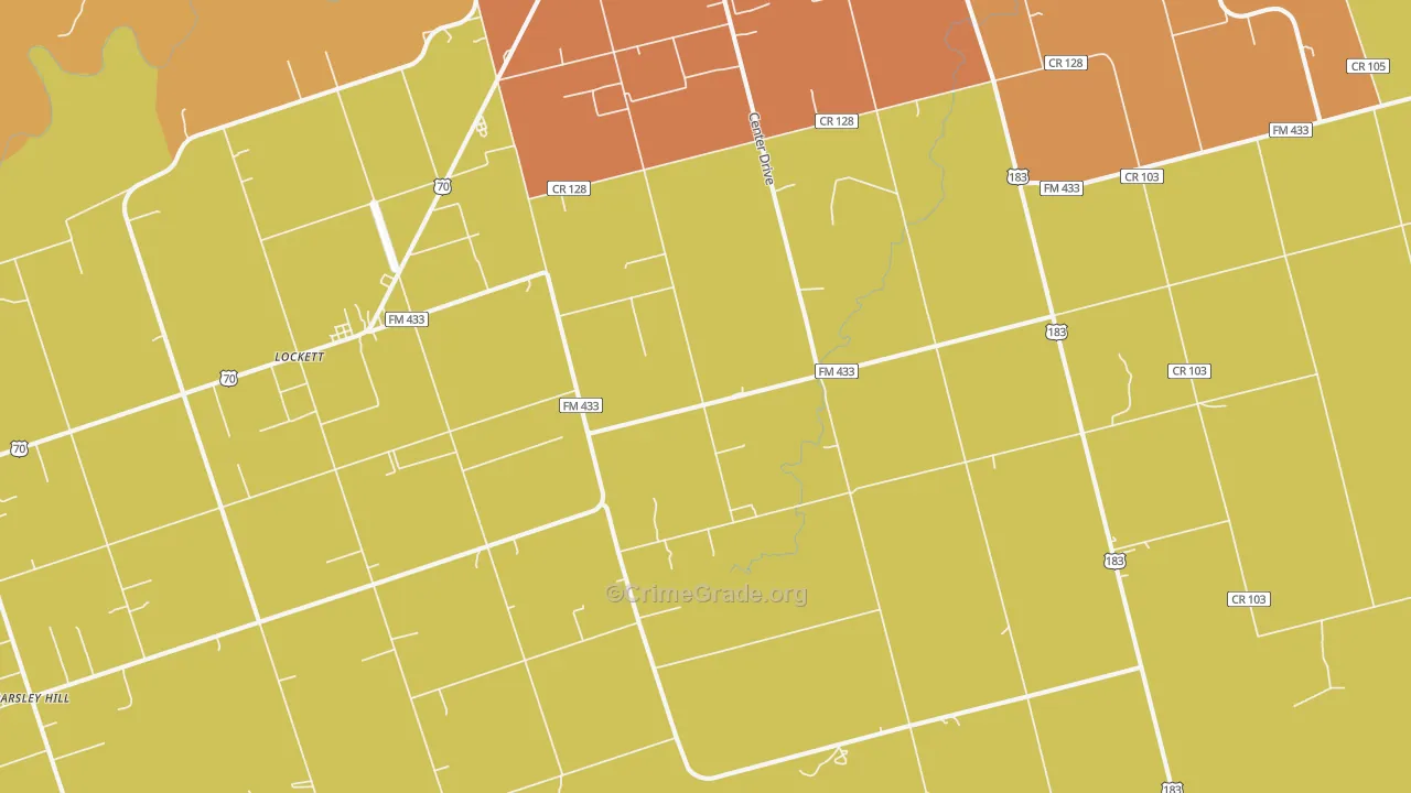 Lockett, TX Map of Vandalism Rates