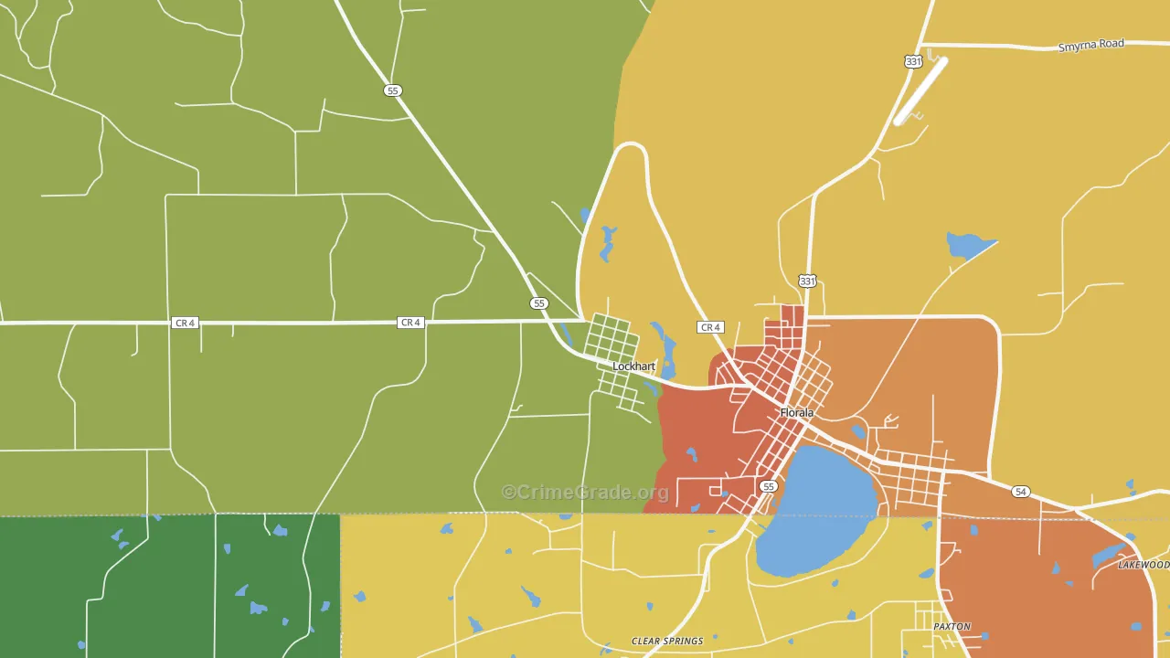 Lockhart, AL Map of Vandalism Rates