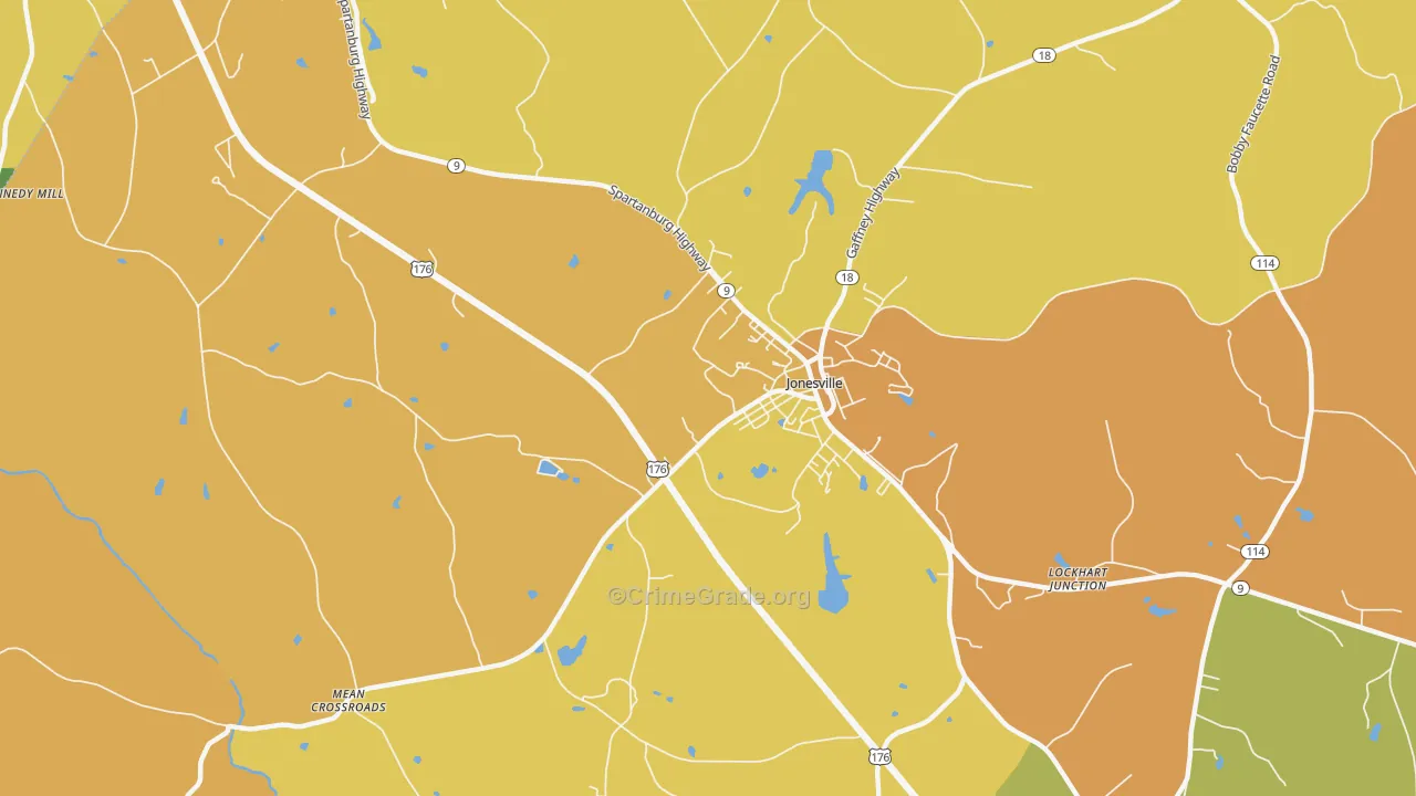 Lockhart Junction, SC Map of Vandalism Rates