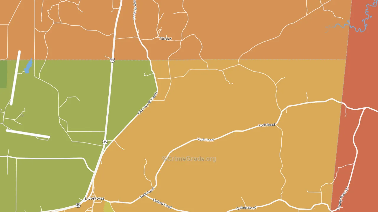 Lockhart, MS Map of Vandalism Rates