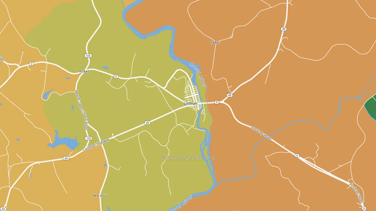 Lockhart, SC Map of Vandalism Rates