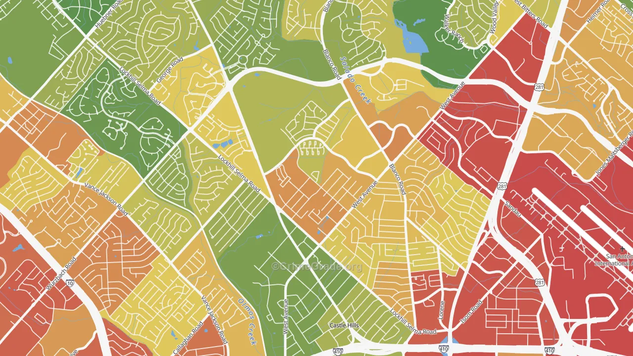Lockhill Estates, San Antonio, TX Map of Vandalism Rates