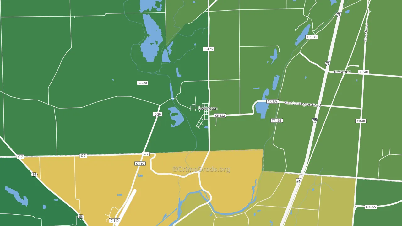 Lockington, OH Map of Vandalism Rates