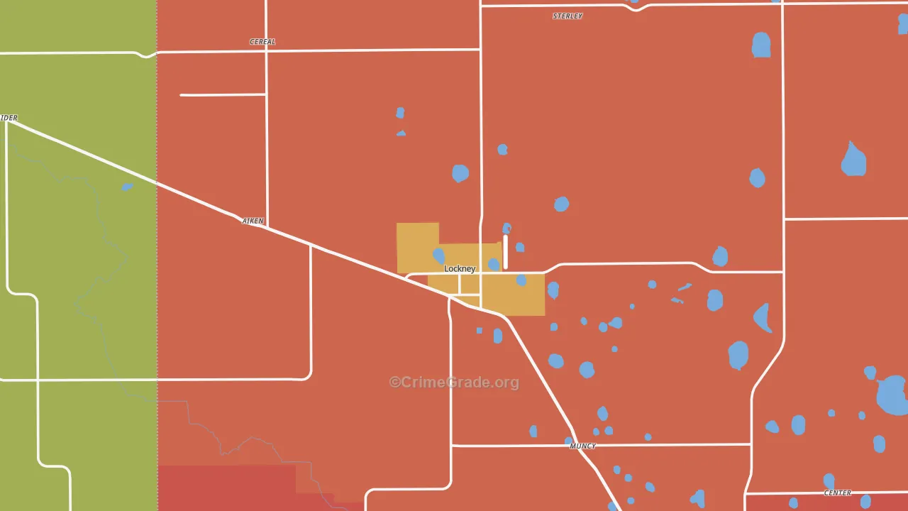 Lockney, TX Map of Vandalism Rates