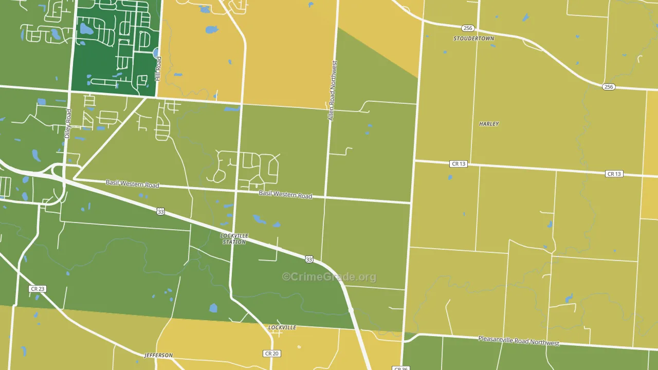 Lockville, OH Map of Vandalism Rates