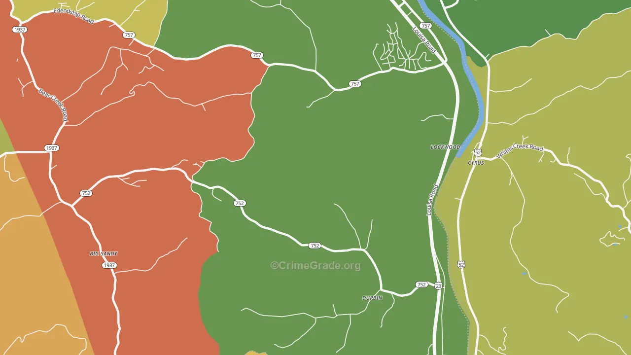 Lockwood, KY Map of Vandalism Rates