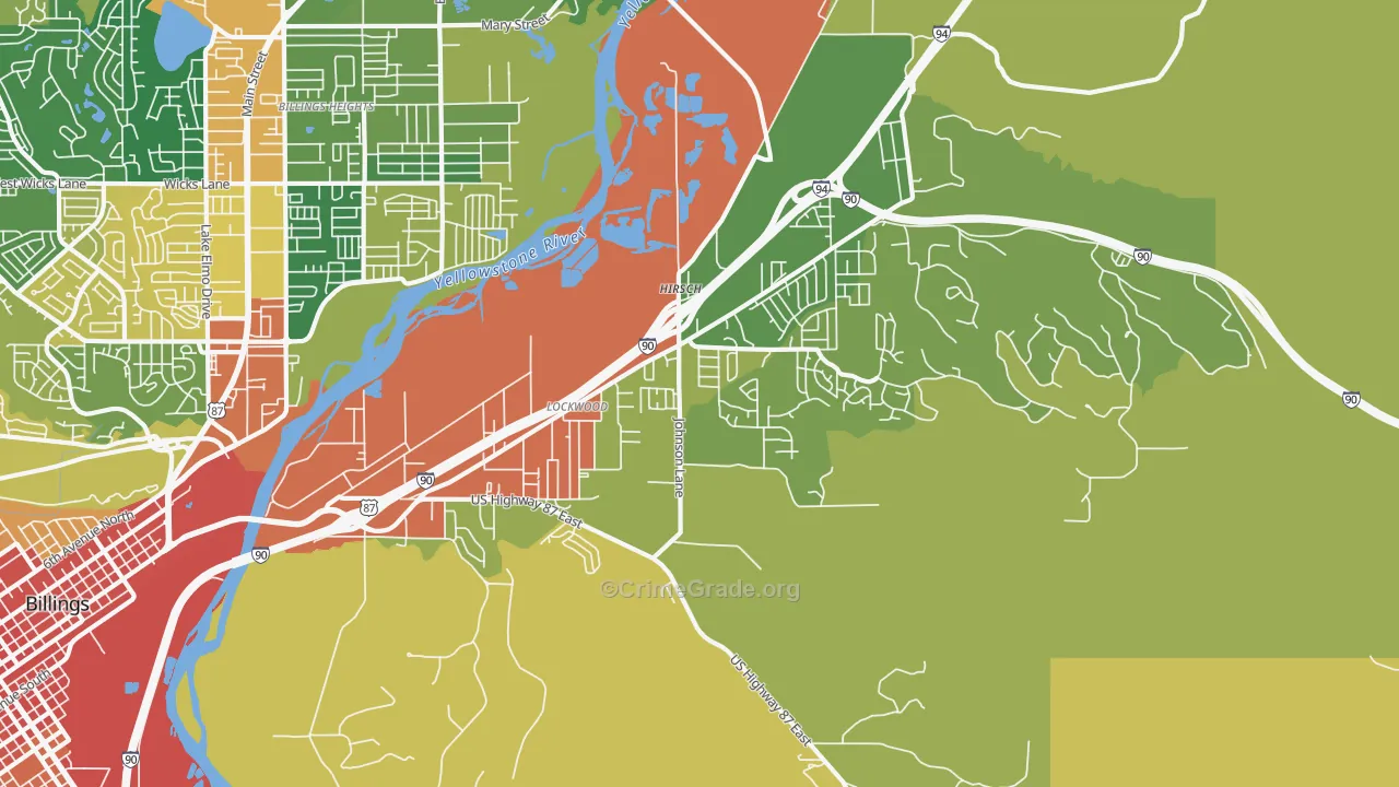 Lockwood, MT Map of Vandalism Rates