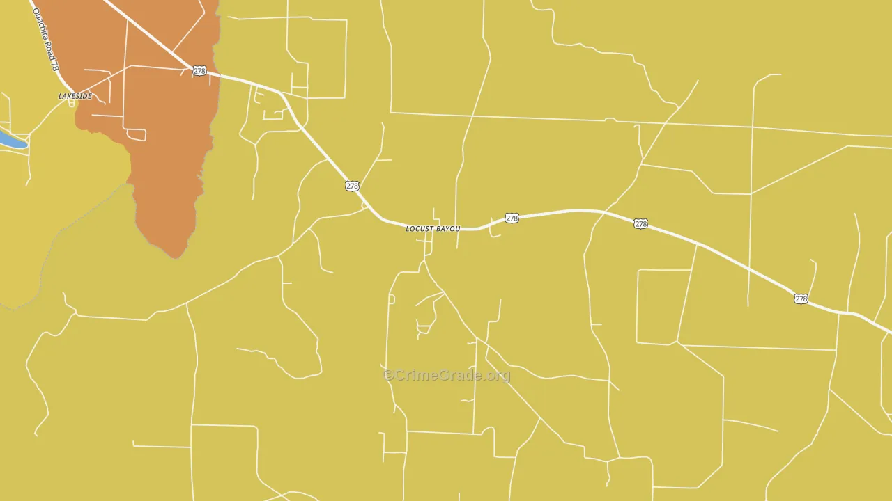 Locust Bayou, AR Map of Vandalism Rates