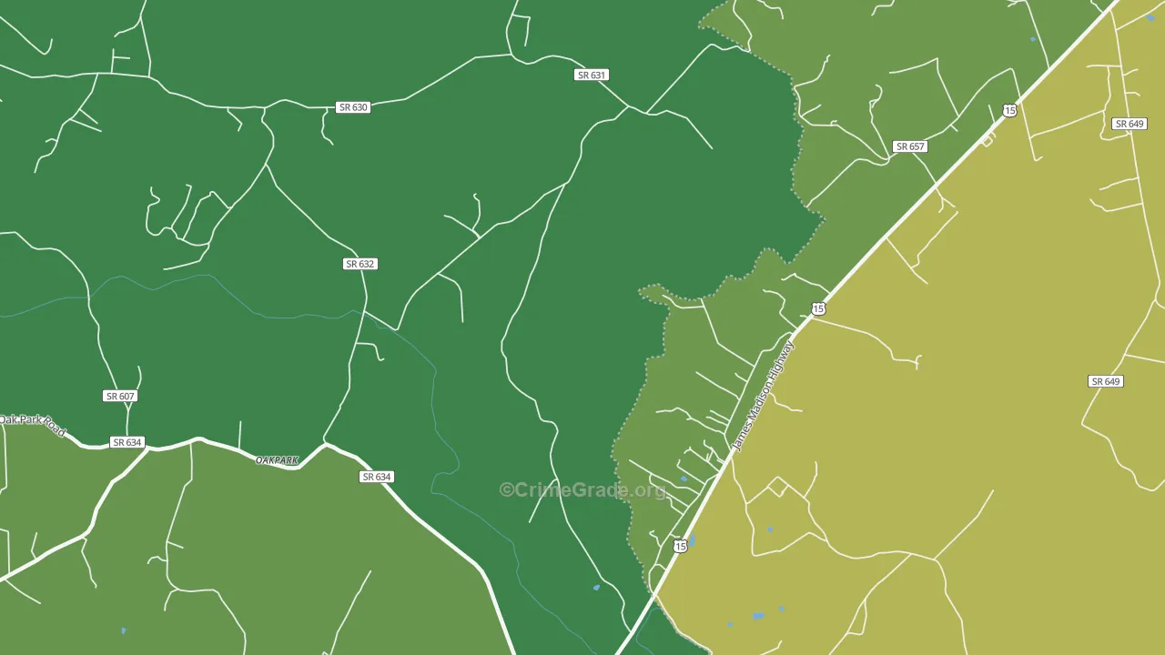 Locust Dale, VA Map of Vandalism Rates