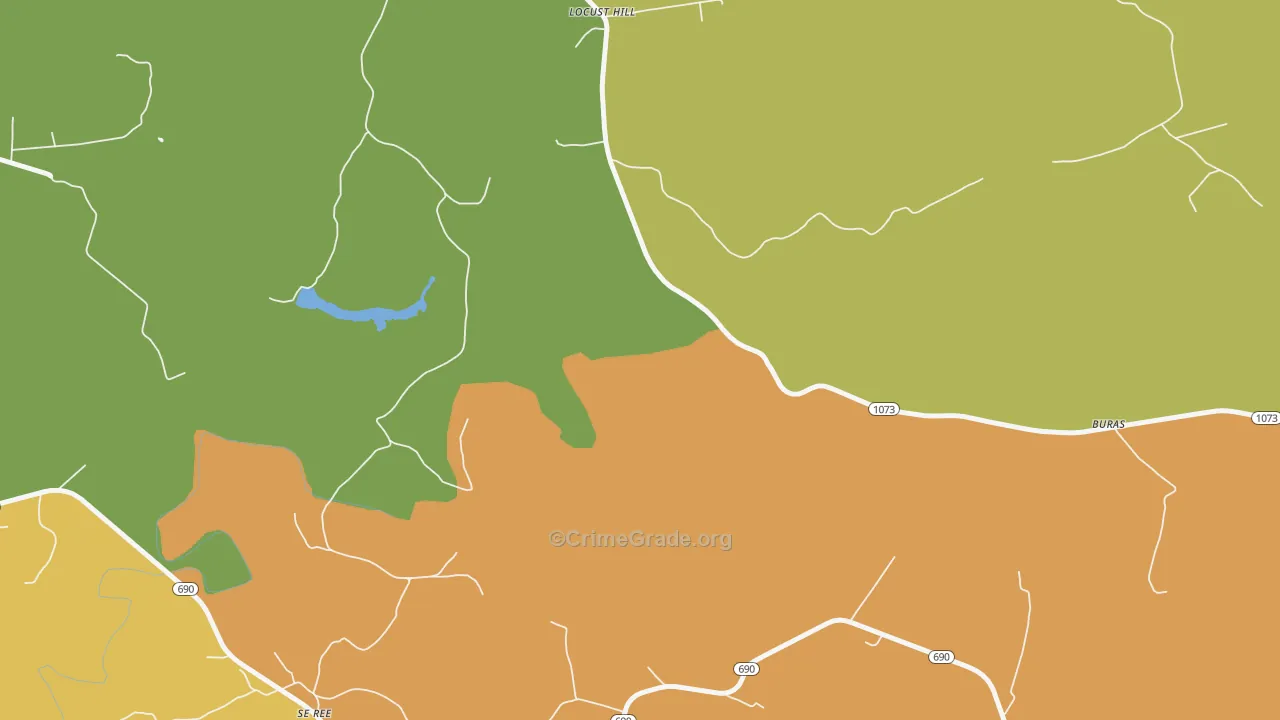 Locust Hill, KY Map of Vandalism Rates