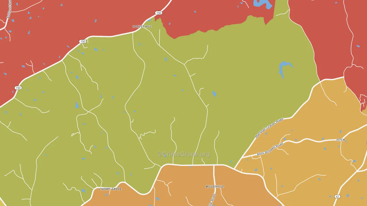 Locust Hill, NC Map of Vandalism Rates