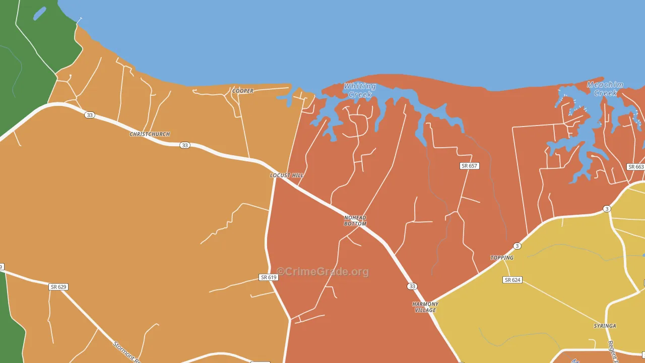 Locust Hill, VA Map of Vandalism Rates