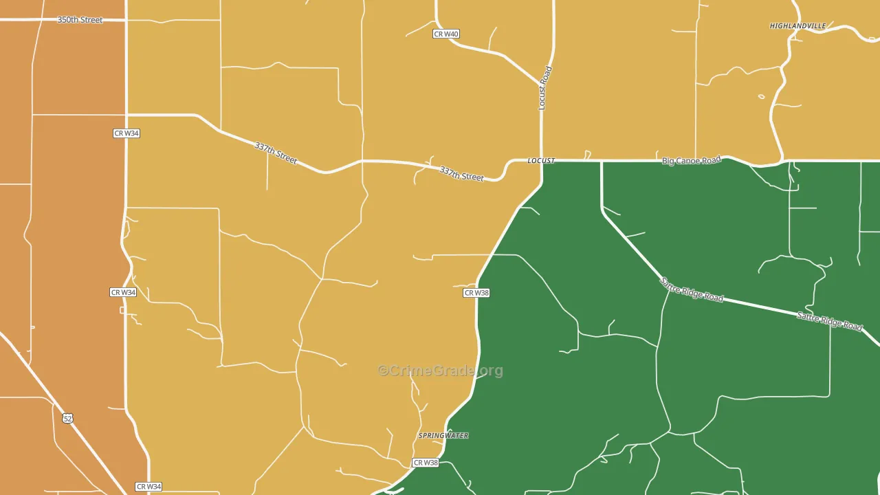 Locust, IA Map of Vandalism Rates