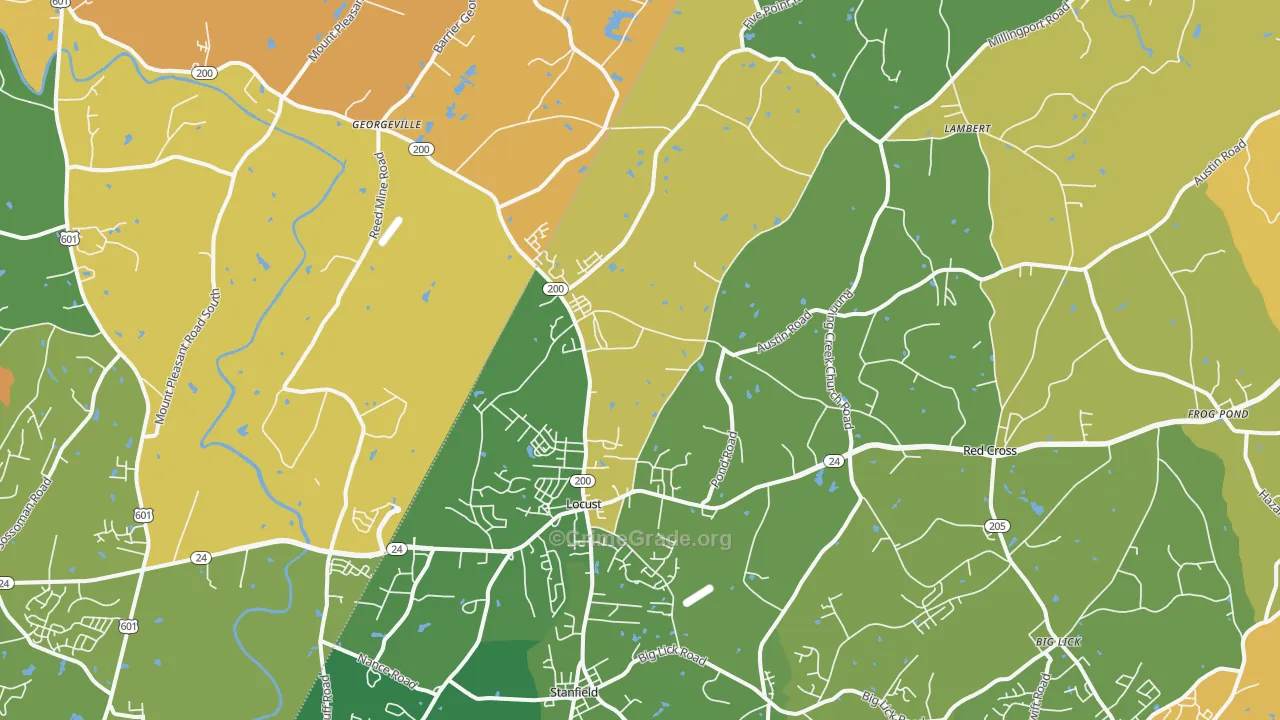 Locust, NC Map of Vandalism Rates