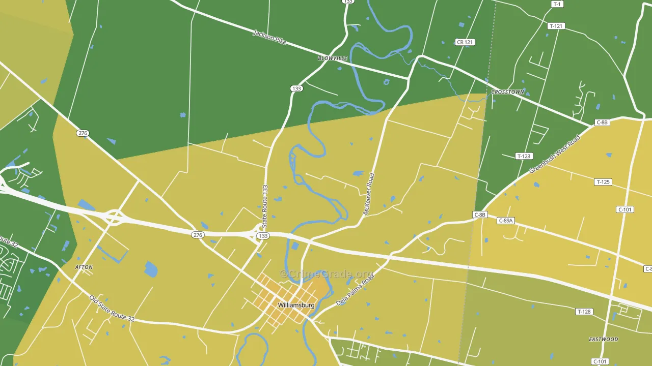 Locust Ridge, OH Map of Vandalism Rates
