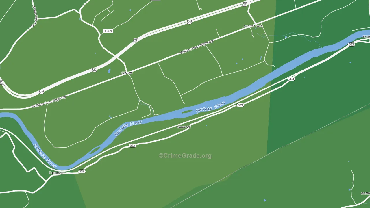 Locust Run, PA Map of Vandalism Rates