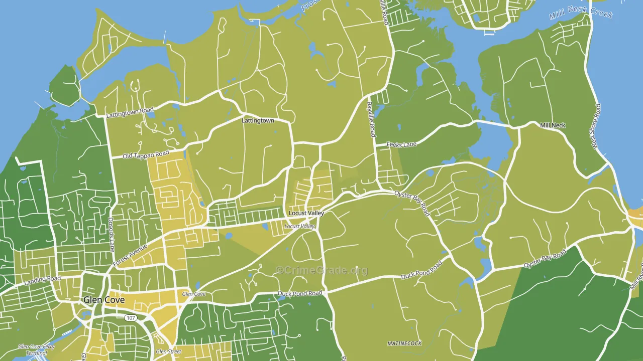 Locust Valley, NY Map of Vandalism Rates