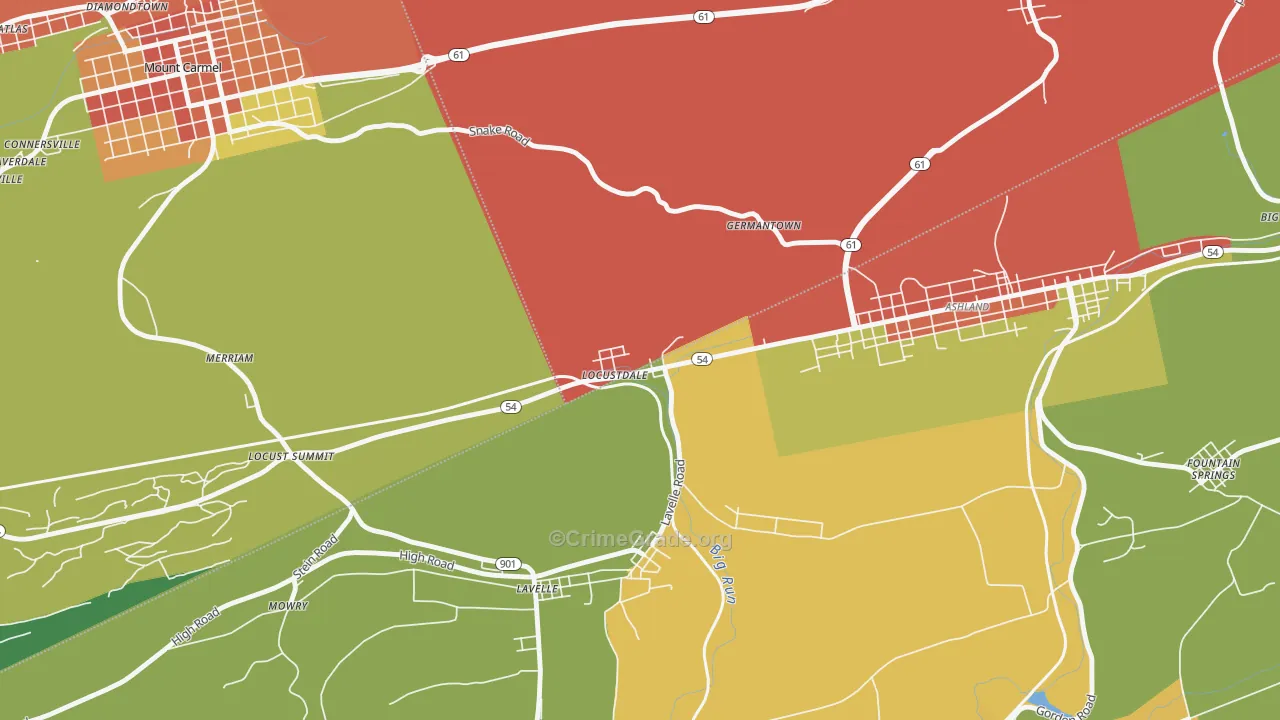 Locustdale, PA Map of Vandalism Rates