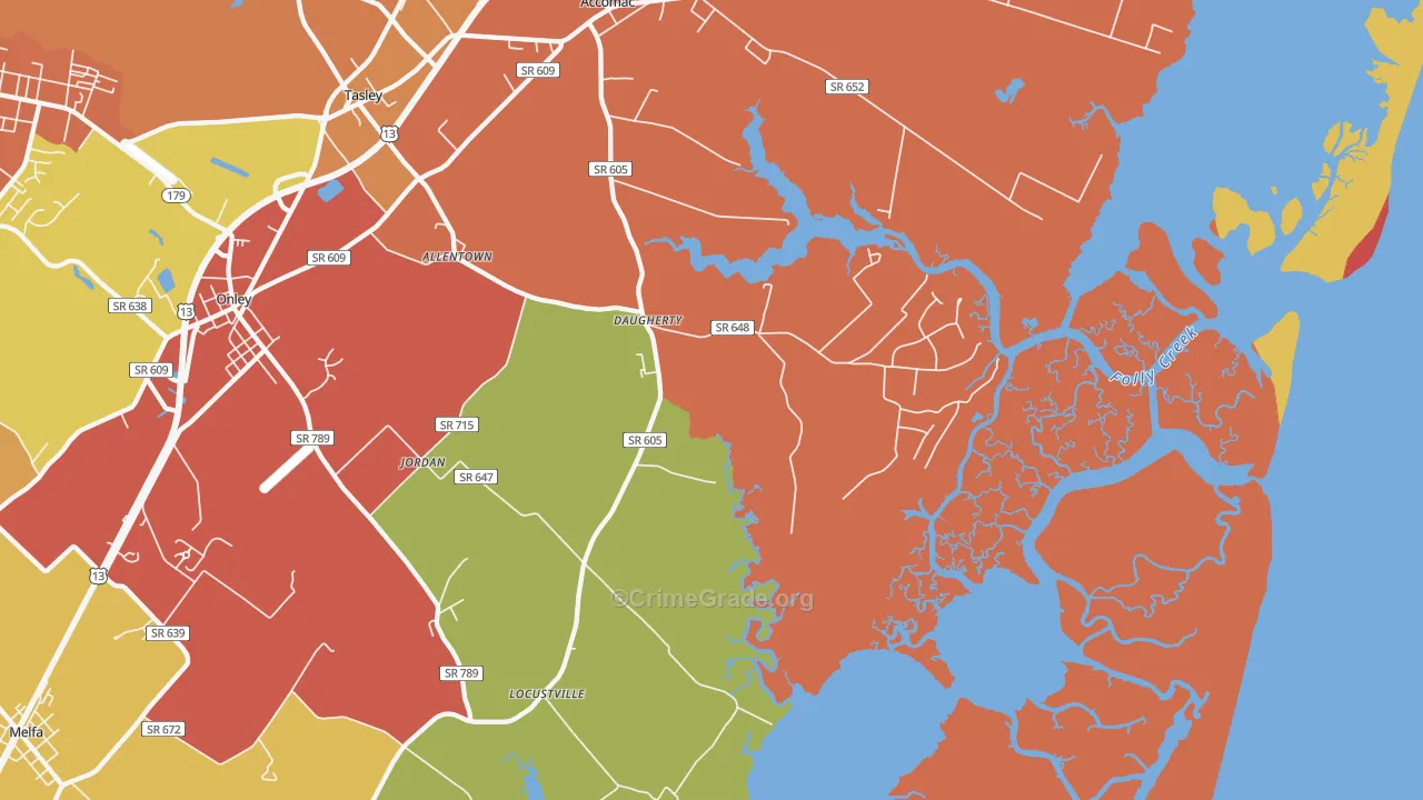 Locustville, VA Map of Vandalism Rates