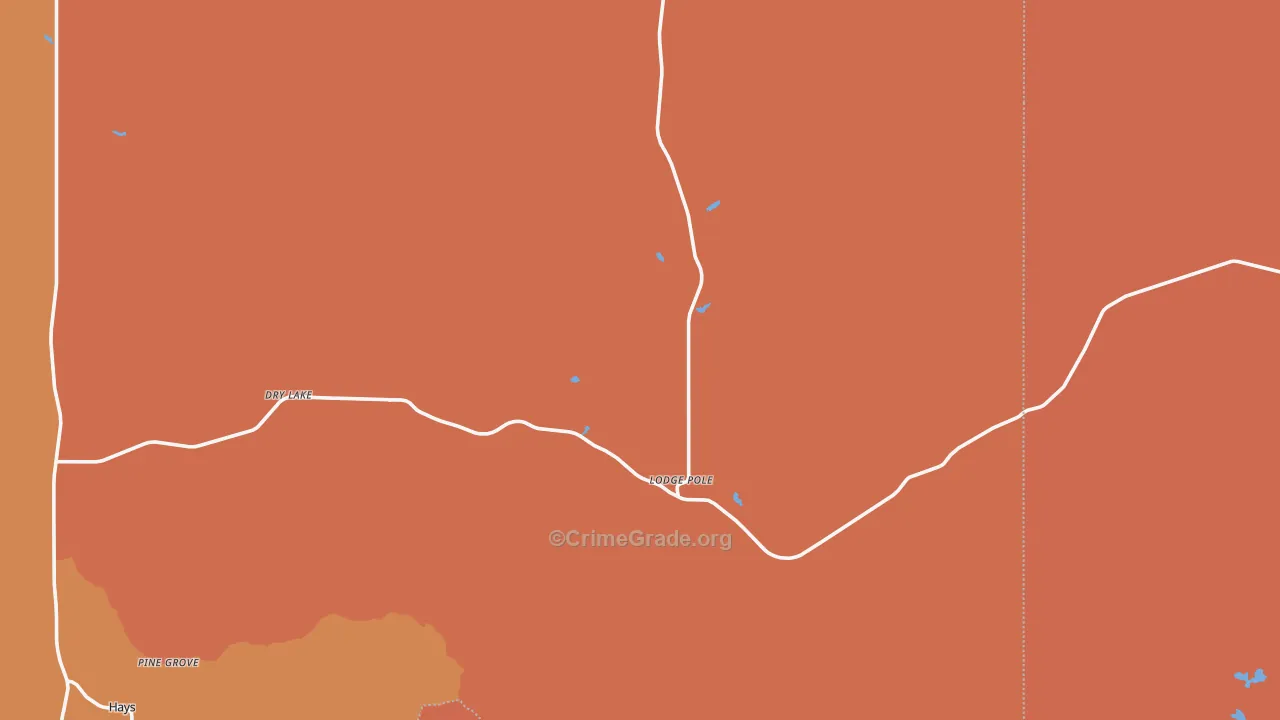 Lodge Pole, MT Map of Vandalism Rates