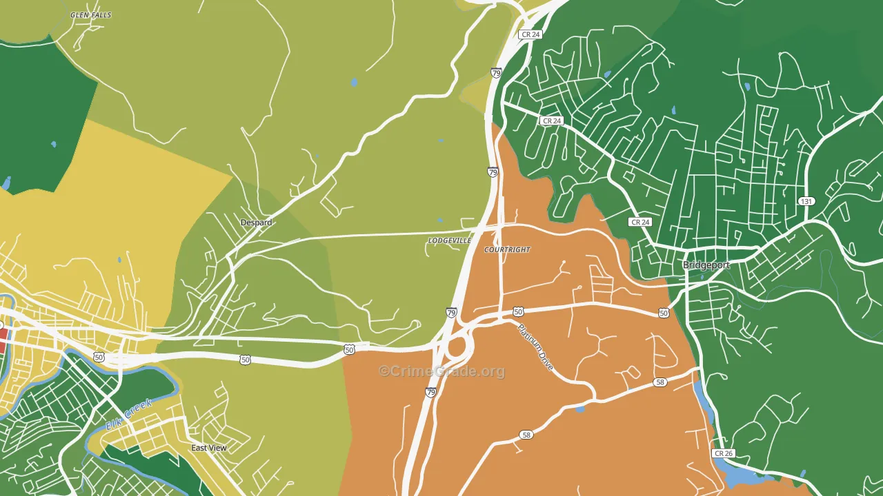 Lodgeville, WV Map of Vandalism Rates