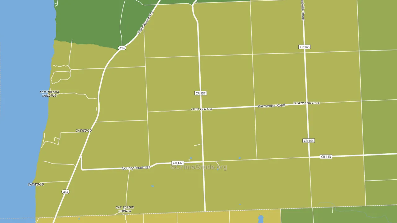 Lodi Center, NY Map of Vandalism Rates