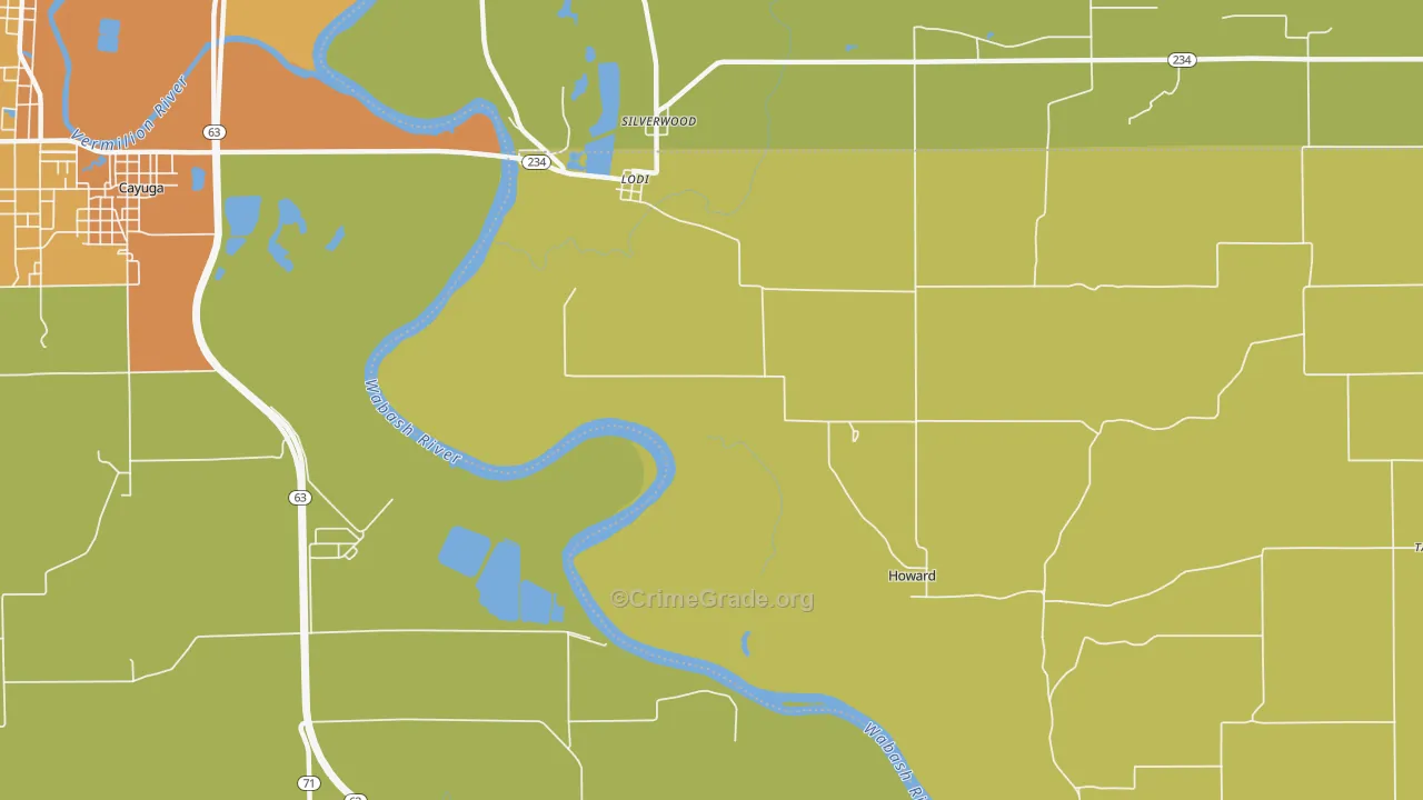 Lodi, IN Map of Vandalism Rates