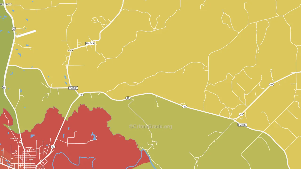 Lodi, TX Map of Vandalism Rates