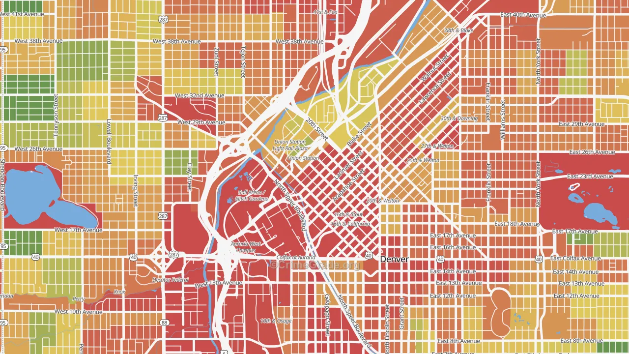 Lodo, Denver, CO Map of Vandalism Rates