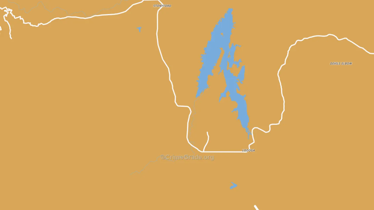 Lodoga, CA Map of Vandalism Rates
