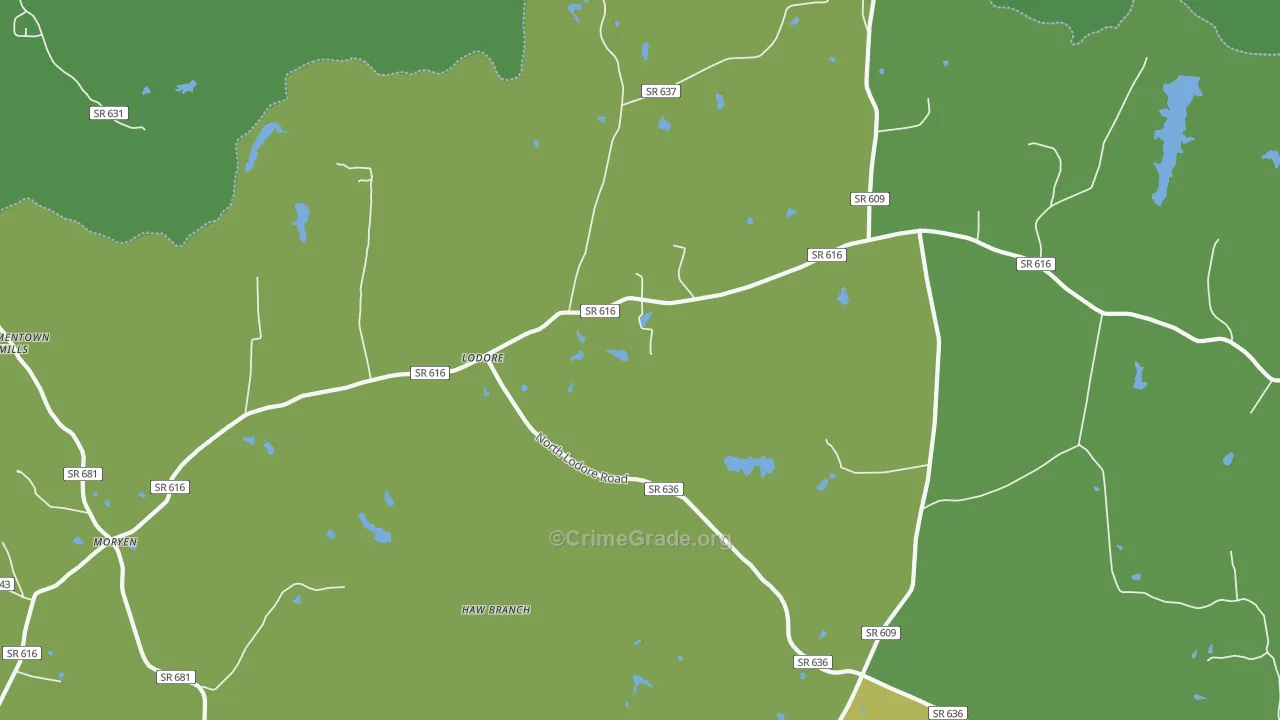 Lodore, VA Map of Vandalism Rates