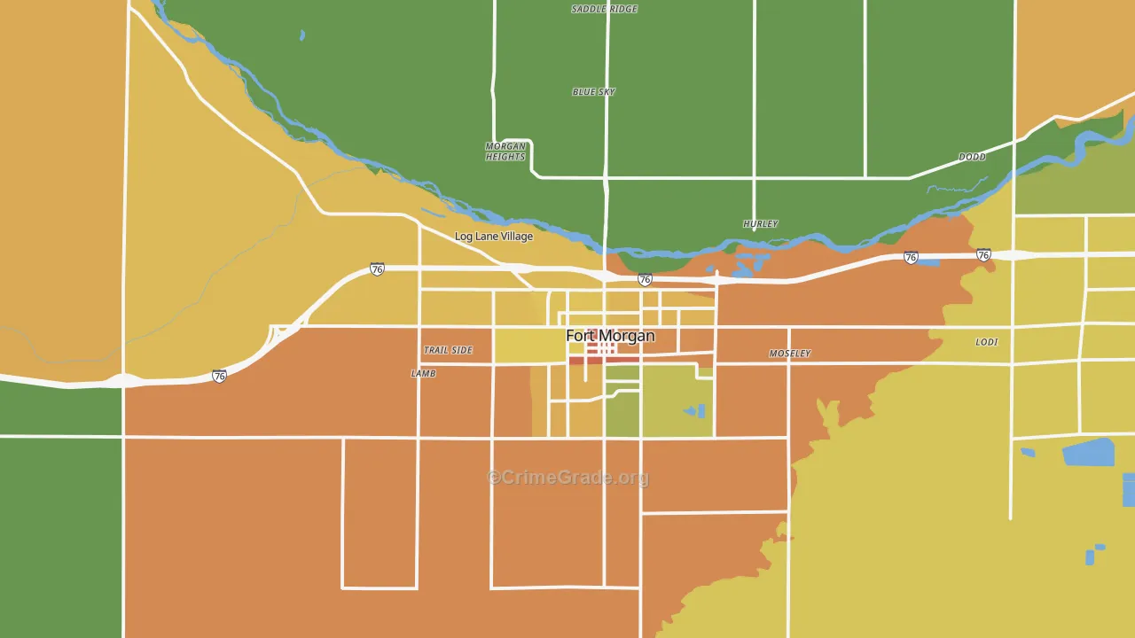 Log Lane Village, CO Map of Vandalism Rates