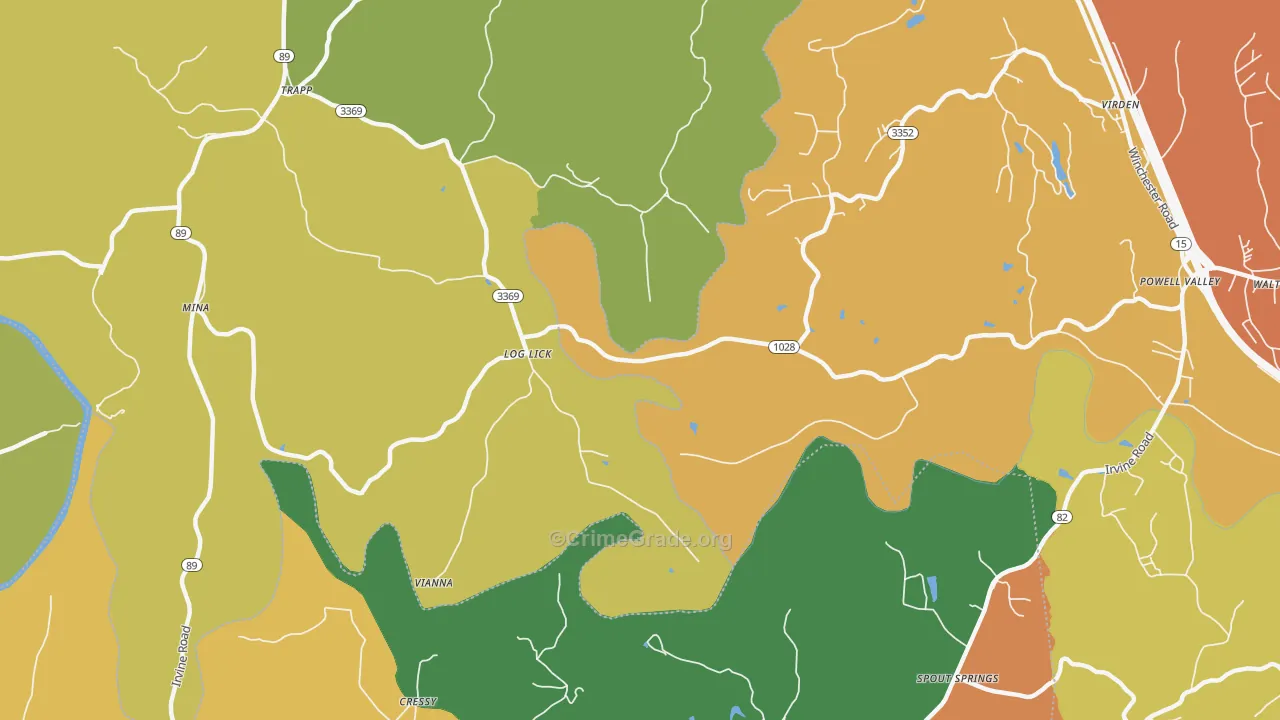 Log Lick, KY Map of Vandalism Rates