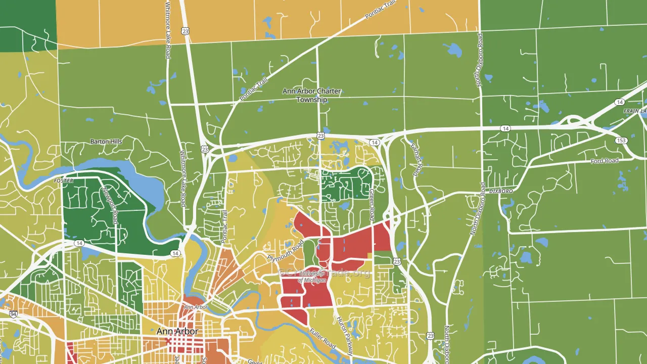Logan, Ann Arbor, MI Map of Vandalism Rates