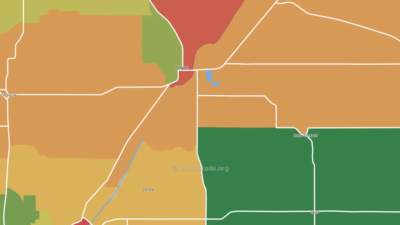 Logan, IA Map of Vandalism Rates