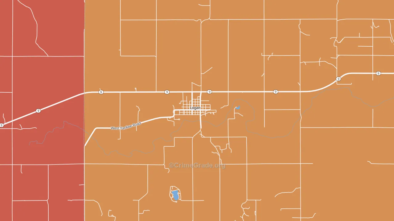 Logan, KS Map of Vandalism Rates