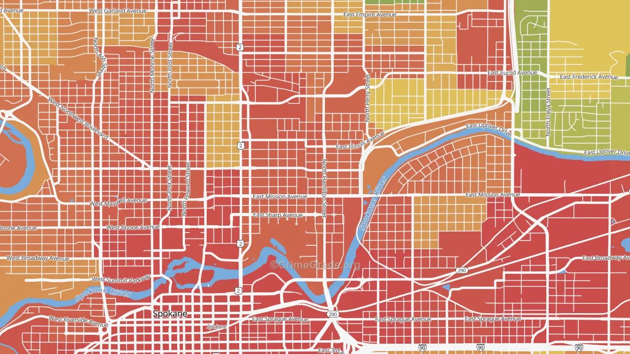 Logan, Spokane, WA Map of Vandalism Rates