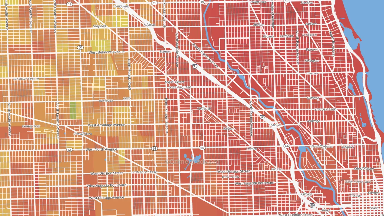 Logan Square, Chicago, IL Map of Vandalism Rates