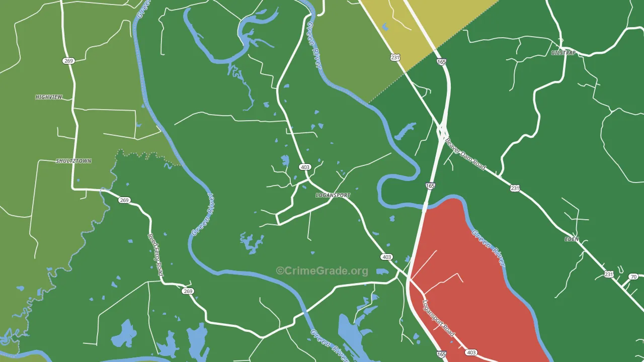 Logansport, KY Map of Vandalism Rates