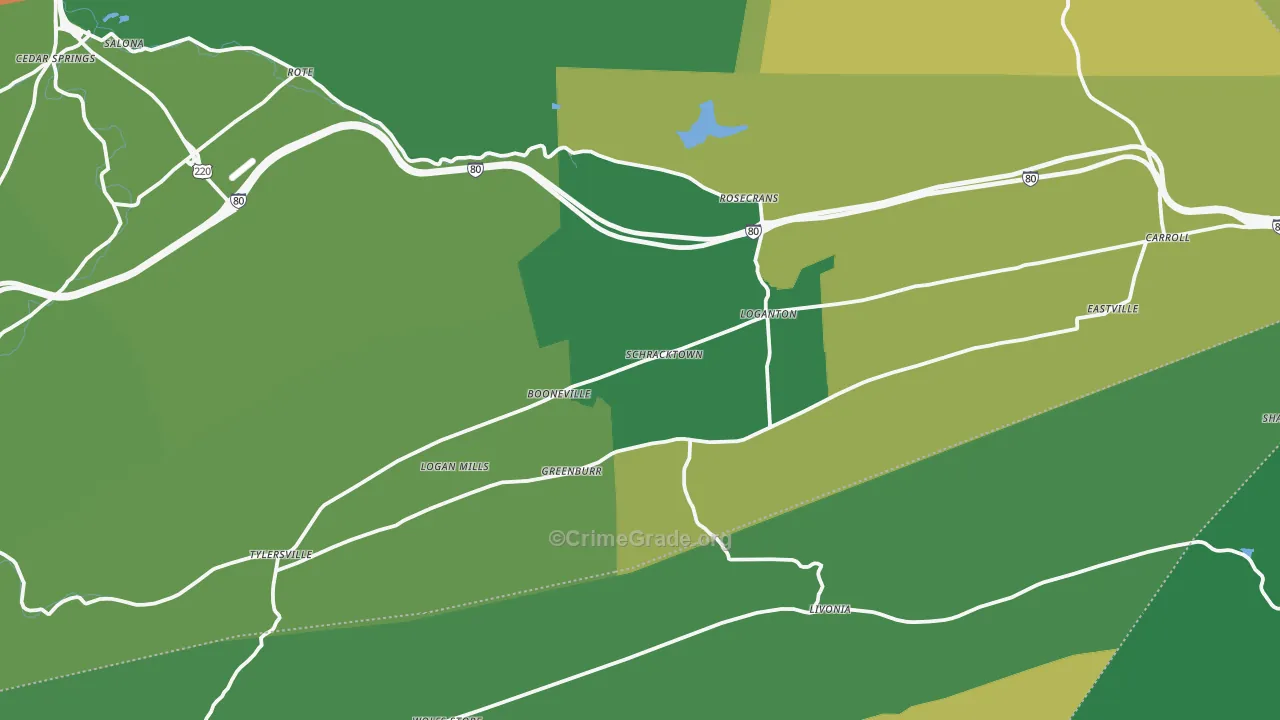 Loganton, PA Map of Vandalism Rates