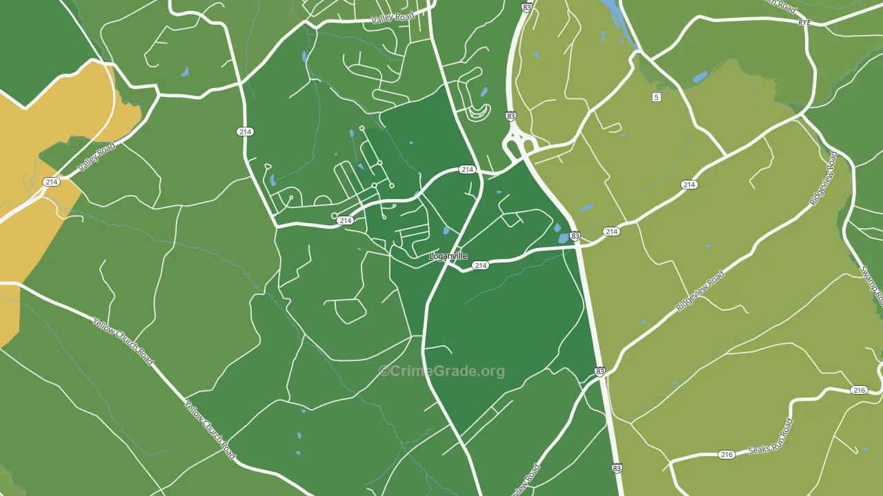 Loganville, PA Map of Vandalism Rates