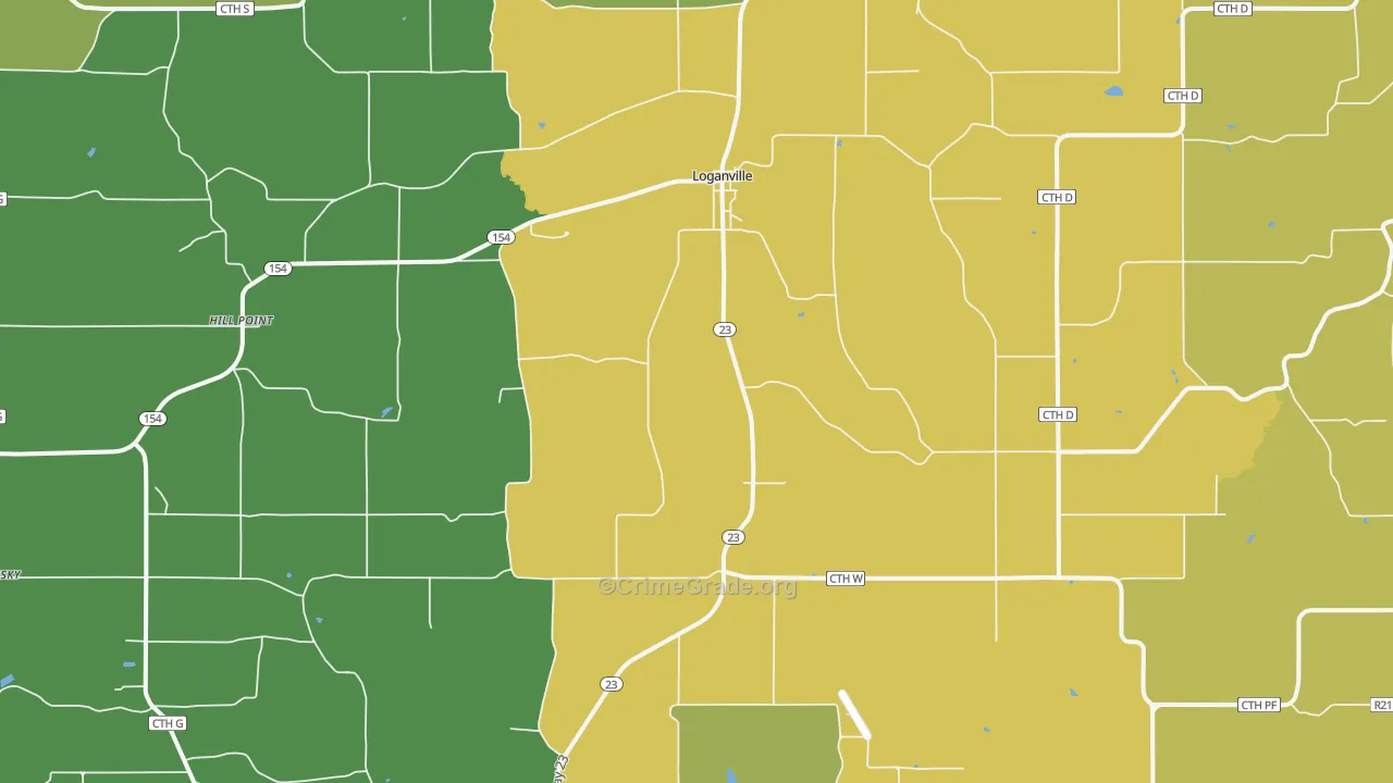 Loganville, WI Map of Vandalism Rates