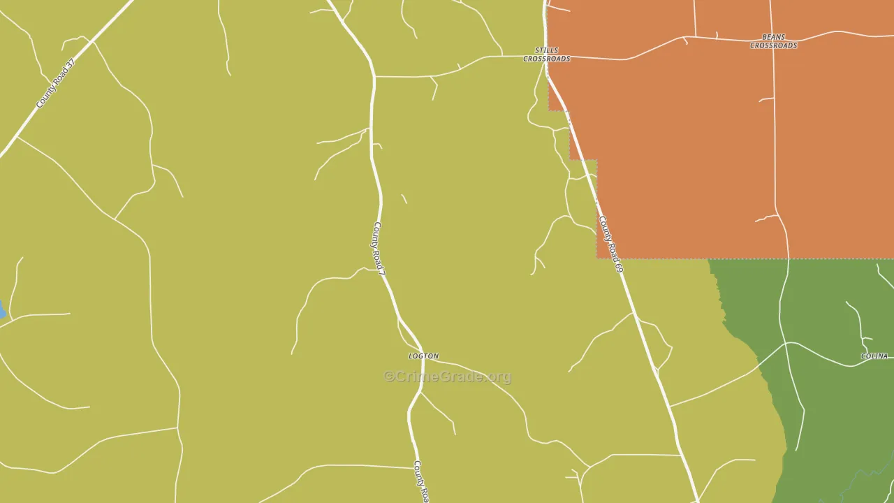 Logton, AL Map of Vandalism Rates