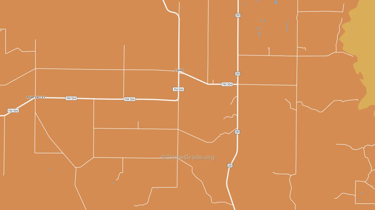 Lohn, TX Map of Vandalism Rates