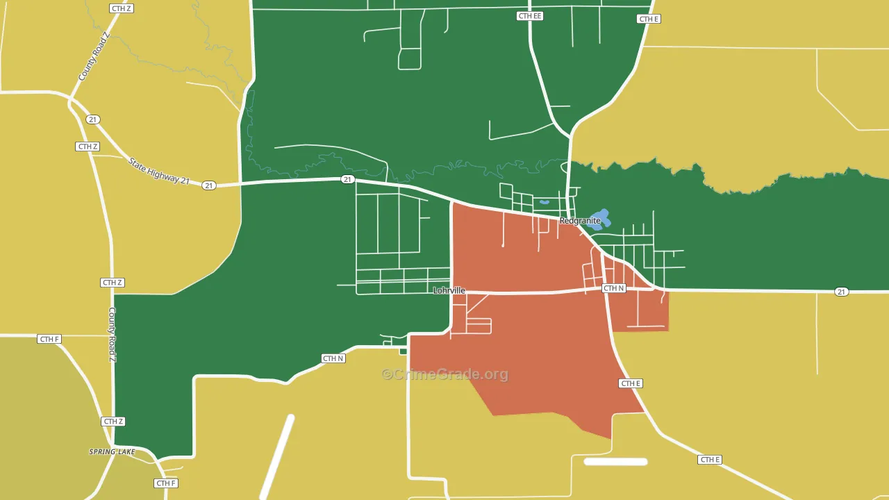 Lohrville, WI Map of Vandalism Rates