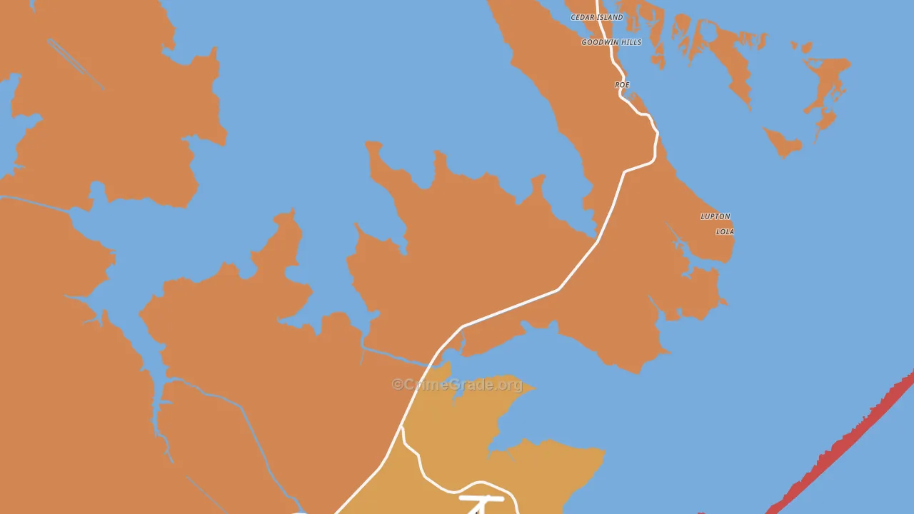 Lola, NC Map of Vandalism Rates