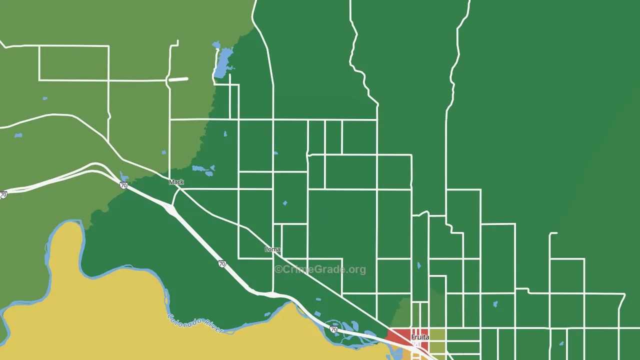 Loma, CO Map of Vandalism Rates