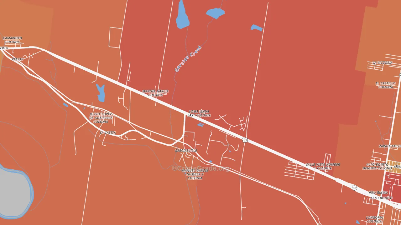 Loma Linda East, TX Map of Vandalism Rates